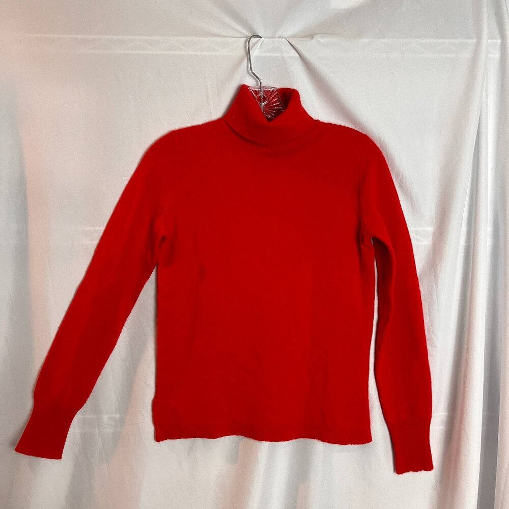 Women's Vibrant Red J.Crew cashmere Turtleneck Sweater Size S